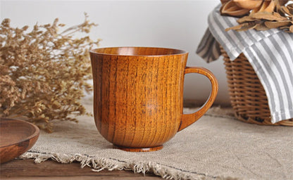 Handmade Spruce Wood Cups – Natural Big Belly Mug for Tea, Coffee & Milk