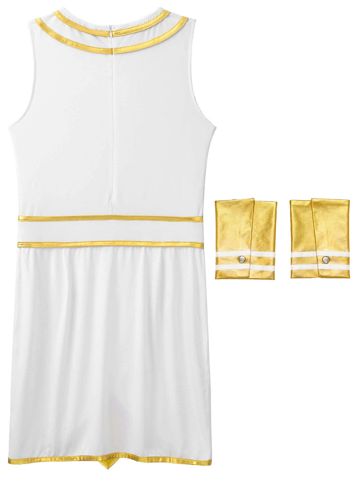 Pharaoh & Spartan Robe Costume – Men's Egyptian God Cosplay with Cuffs