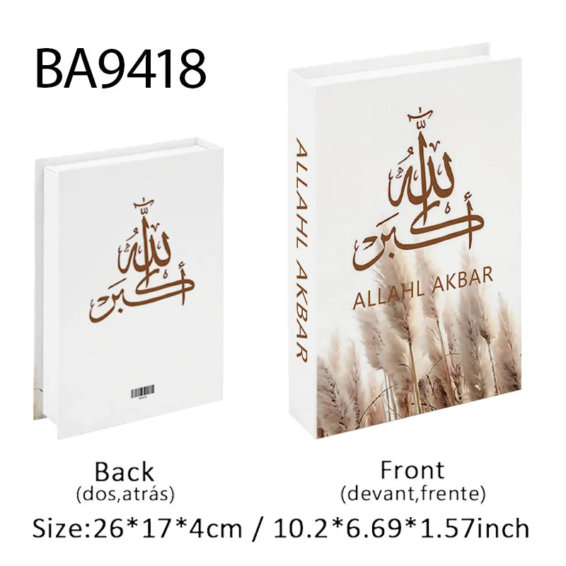 Islamic Ramadan Luxury Fake Book Storage Box Decorative Books Kaaba Mosque Muslims Arch Moroccan Coffee Table Shelf Home Decor