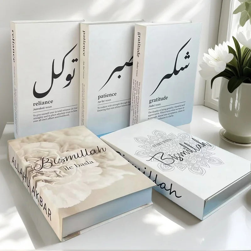 Islamic Ramadan Luxury Fake Book Storage Box Decorative Books Kaaba Mosque Muslims Arch Moroccan Coffee Table Shelf Home Decor