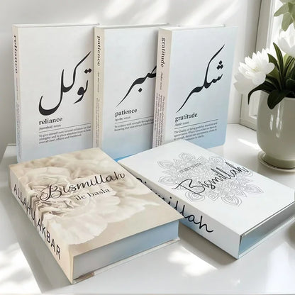 Islamic Ramadan Luxury Fake Book Storage Box Decorative Books Kaaba Mosque Muslims Arch Moroccan Coffee Table Shelf Home Decor