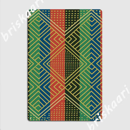 Ethiopian Patterns Metal Signs Wall Mural Customize Ethiopian Cultural Colorful Traditional Habesha Art Work Tin sign Posters