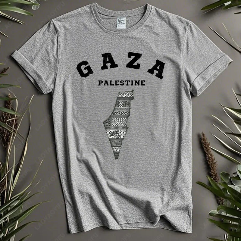 Harajuku Gaza P-Palestine Unisex T-Shirt Activist Statement Shirt Festival Apparel Loose Casual Comfort Cotton Short-sleeve Tees