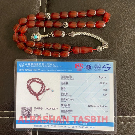 The Red Agate Tasbih – A Gem of Faith and Elegance