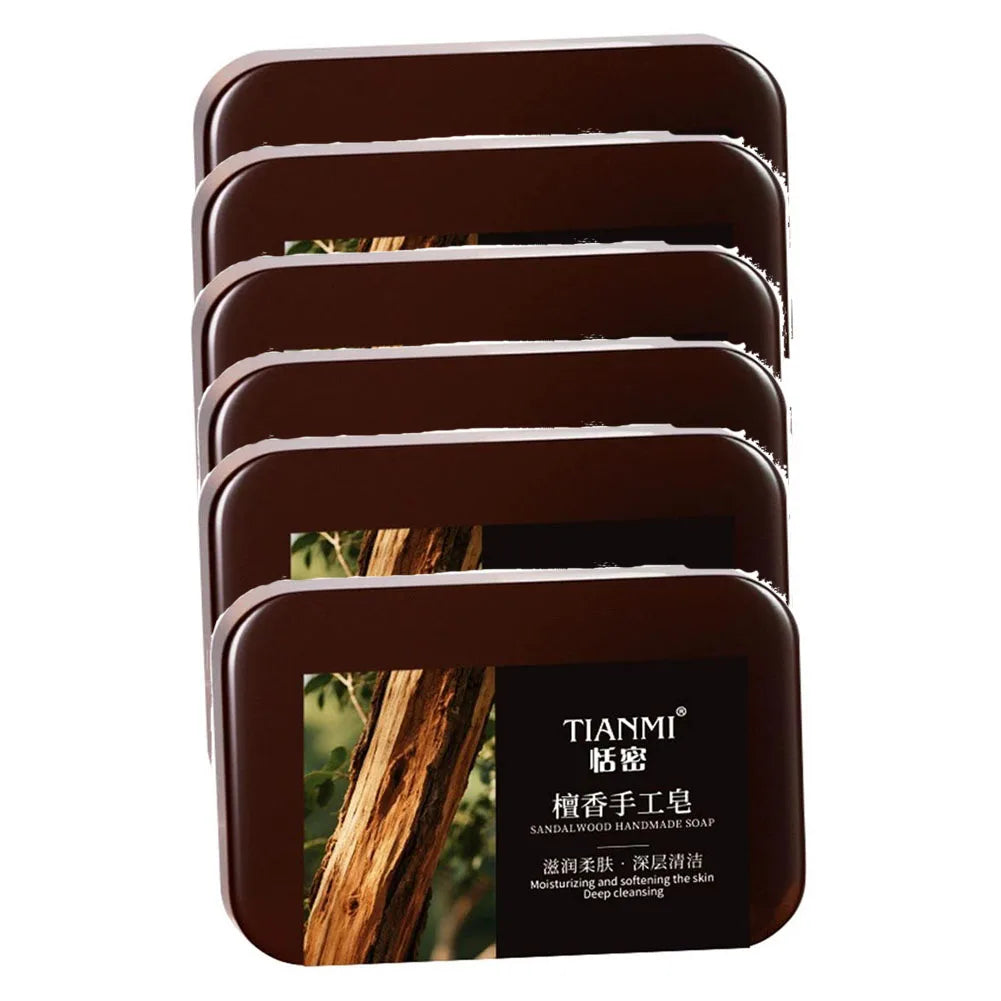 Men's Sandalwood Handmade Soap, three-in-one, Cleansing Soap cleanses face, hair, bathes the whole body, moisturizes1/3/6PCS