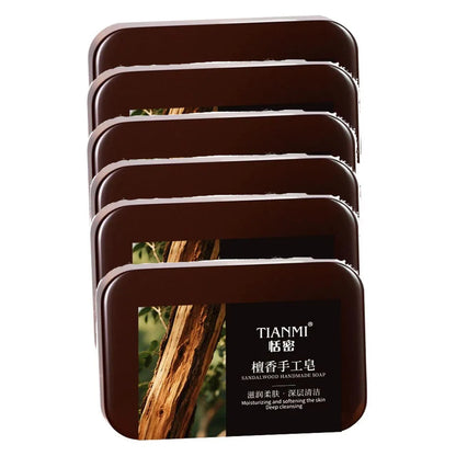 Men's Sandalwood Handmade Soap, three-in-one, Cleansing Soap cleanses face, hair, bathes the whole body, moisturizes1/3/6PCS