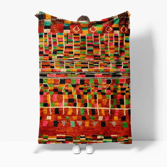 The Berber Kilim – Colorful Moroccan Wool Geometric Area Rug