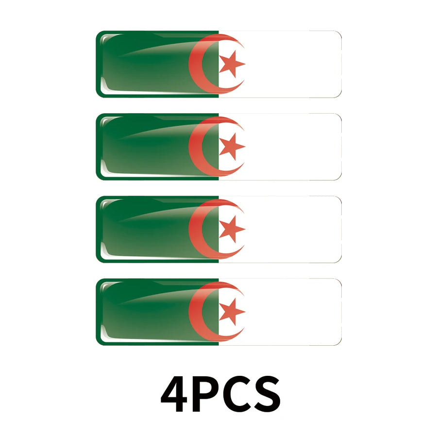 Algeria Flag 3D Epoxy Car Sticker – Steering Wheel & Motorcycle Decal