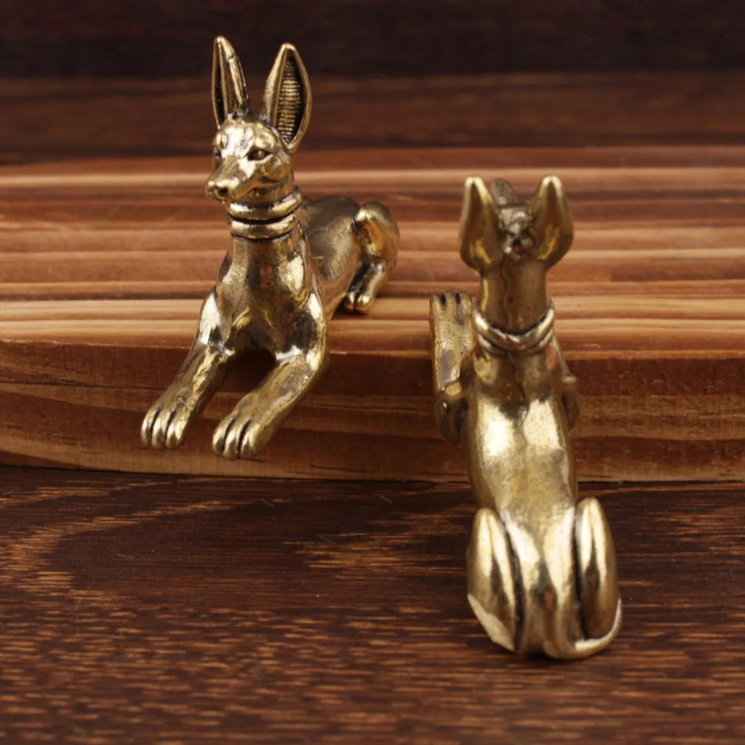 Brass Pharaoh Hound Statue – Exquisite Egyptian Decorative Art for Home & Office