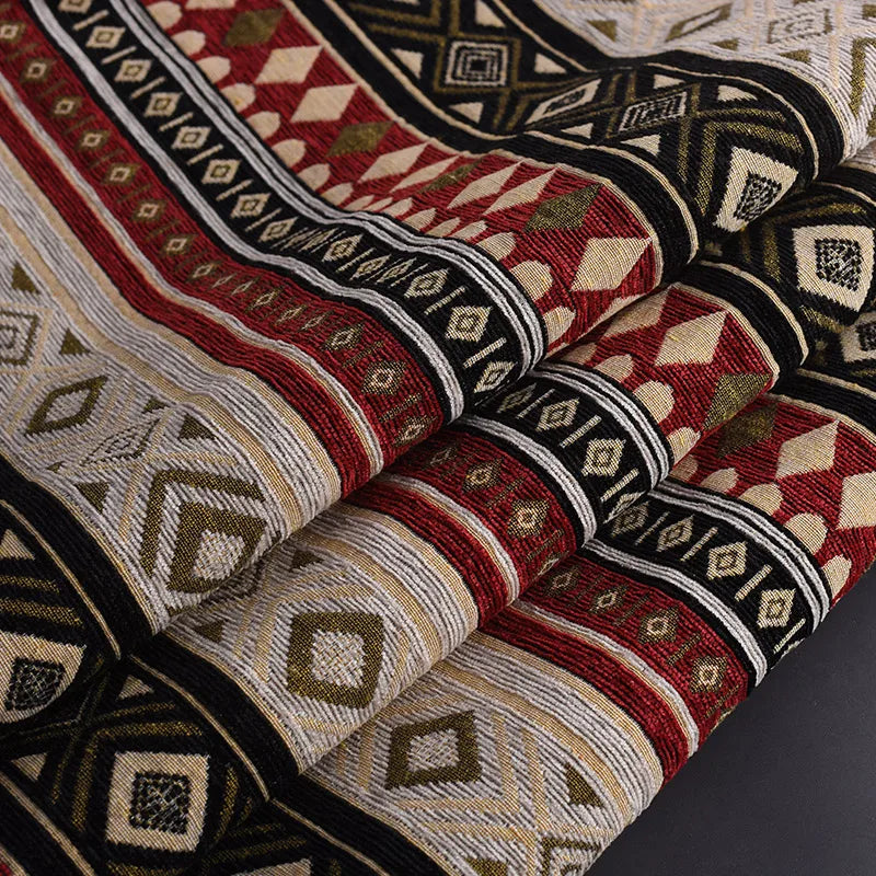 148x100cm Thickener Chenille Jacquard Sofa Fabric Cloth Stripe Luxury Anti-Slip Sofa Cover Boho Fabric Set Luggage DIY Clothing