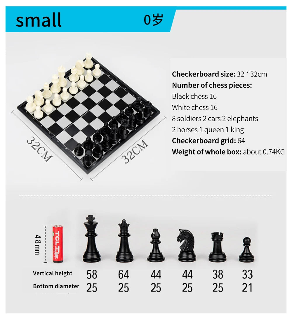 Portable Special Magnetic Chess Backgammon Checkers Set Big Board Draughts Entertainment Christmas Travel Games Aldult Kids Gift
