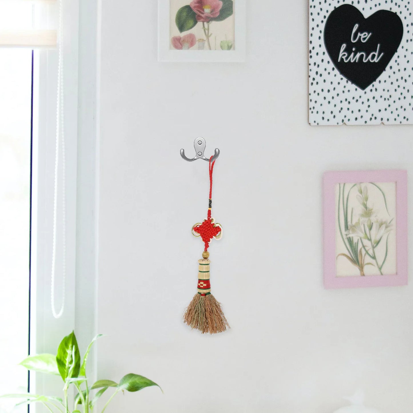 Decorative Broom for Festival Party Wheat Straw Hanging Broom Adornment Festive Door Hanger Wall Decor Window Display