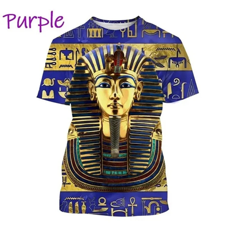 Horus Eye & Pharaoh 3D T-Shirt – Unisex Egyptian Streetwear Summer Tee