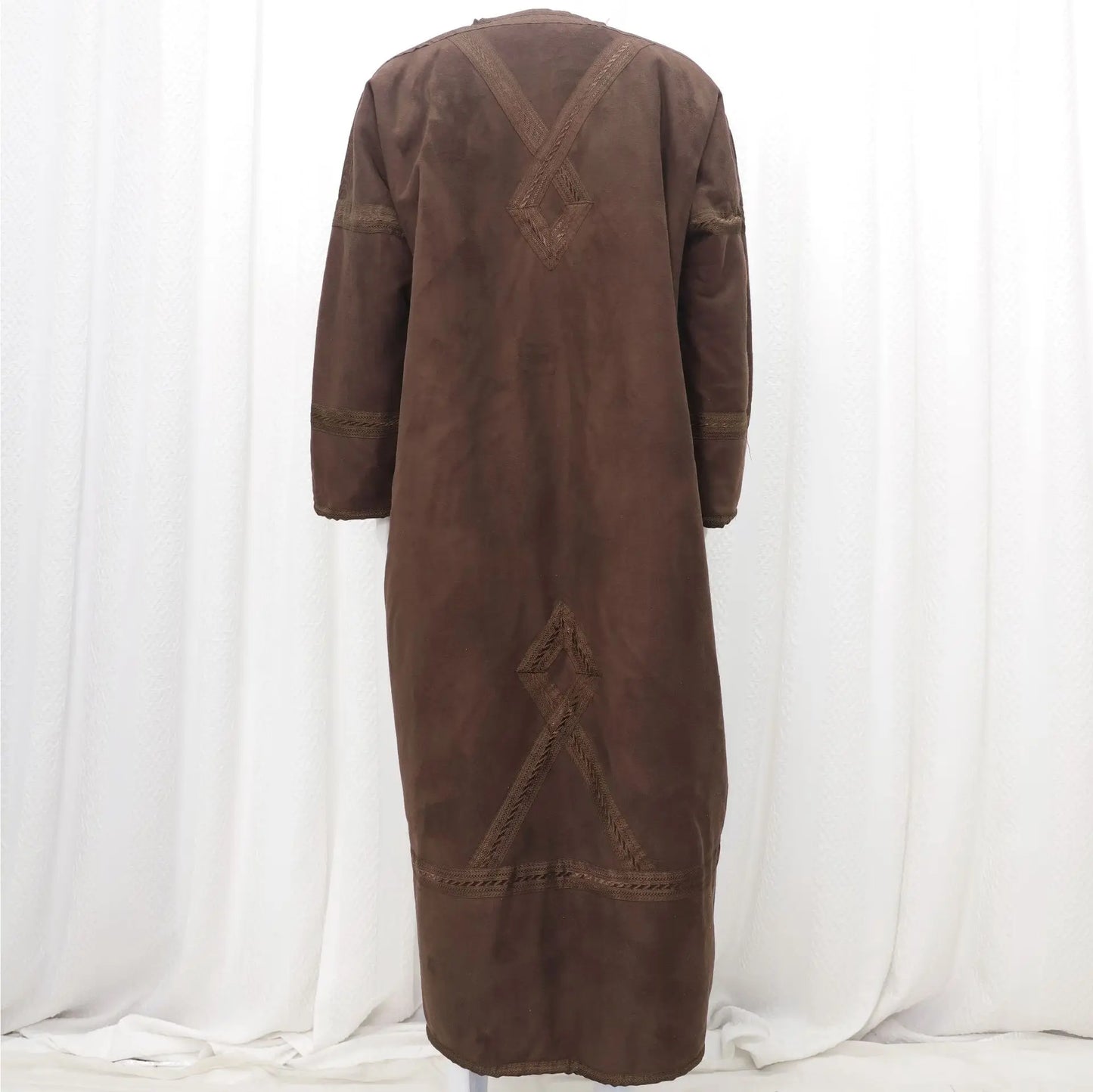 Wholesale Men's Scalp Abaya Men Winter Fur Thicken Suede Men's Robe Cardigan Bisht Muslim Coat Fleece Warm Islam Clothing
