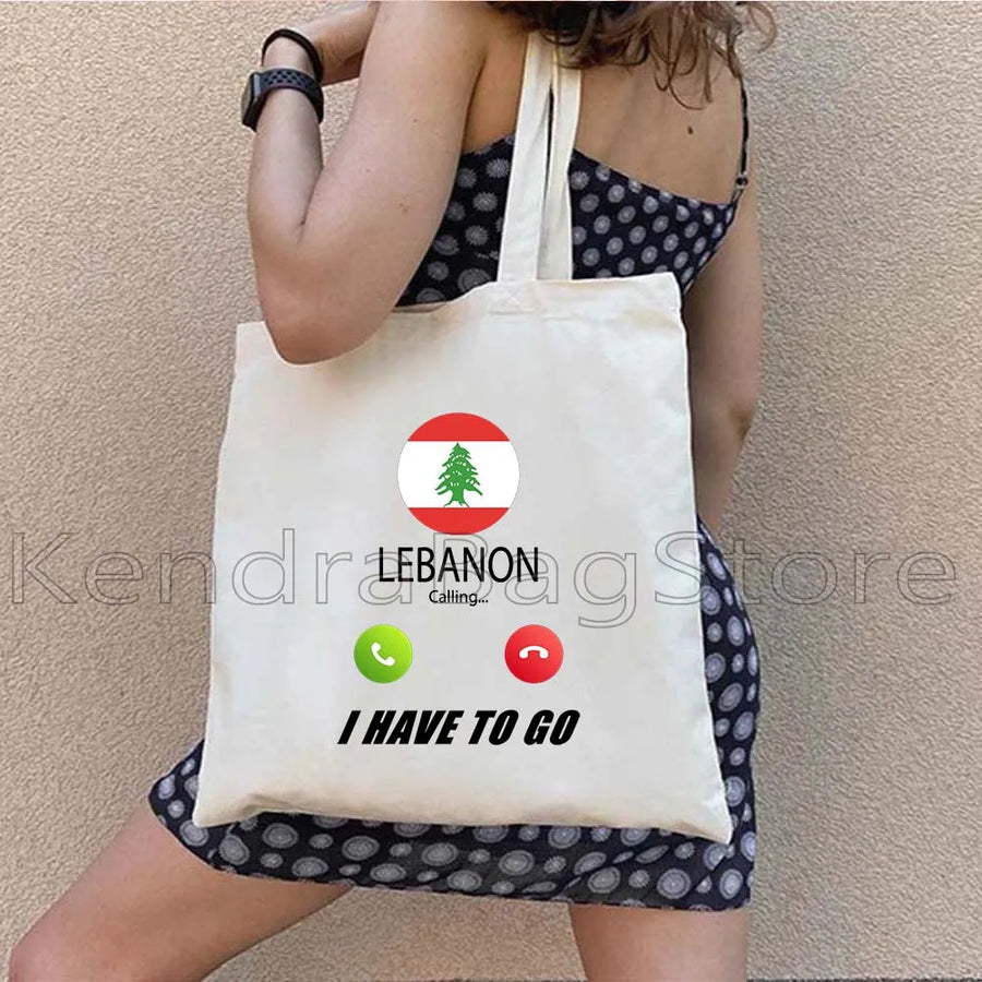 Ya Beirut – Lebanon Flag Heart Canvas Shoulder Tote