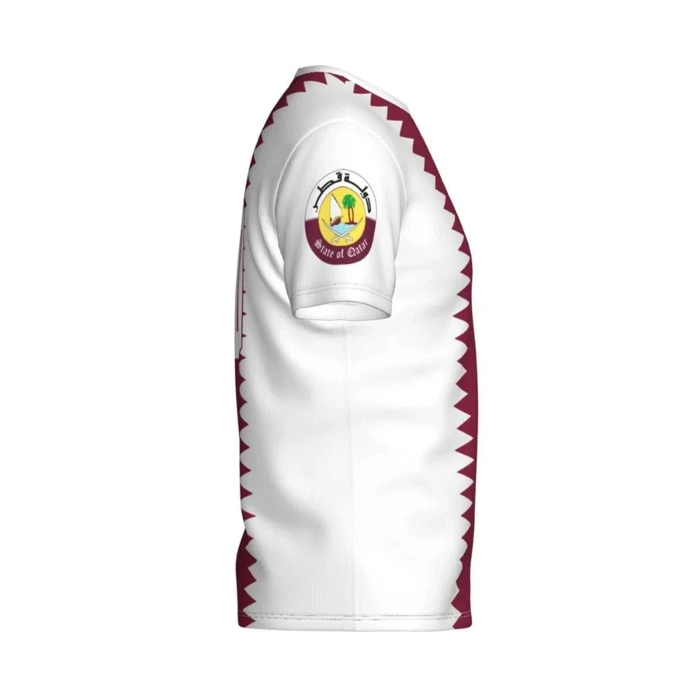Qatar Flag Emblem T-Shirt – Men's Soccer Fan Tee, National Team Jersey