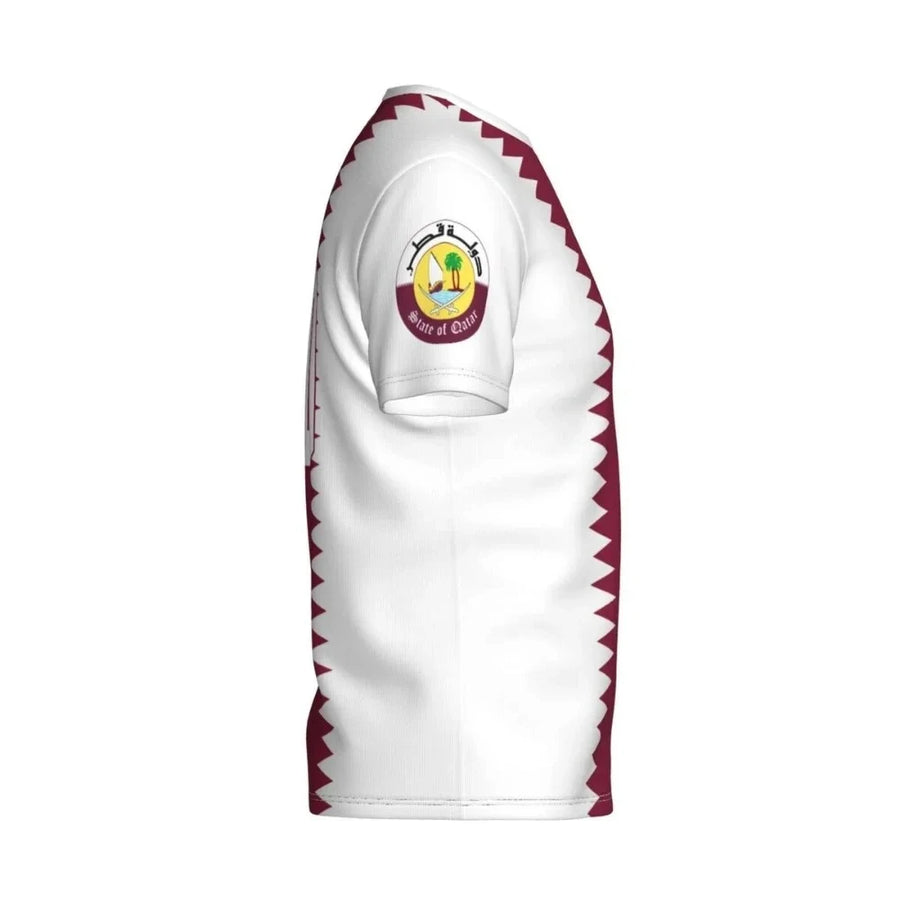 Qatar Flag Emblem T-Shirt – Men's Soccer Fan Tee, National Team Jersey