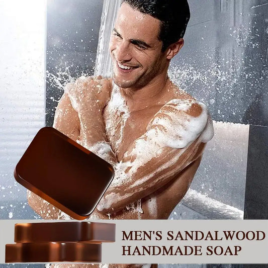 Men's Sandalwood 3-in-1 Handmade Soap – Face, Hair & Body Cleanser, 1/3/6 Pack