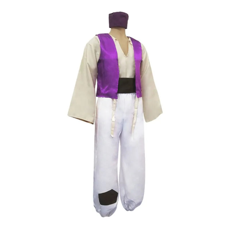 Disney Aladdin Prince Cosplay Costume Full Set with Hat for Men Arabian Outfit for Halloween Carnival Party Role Play