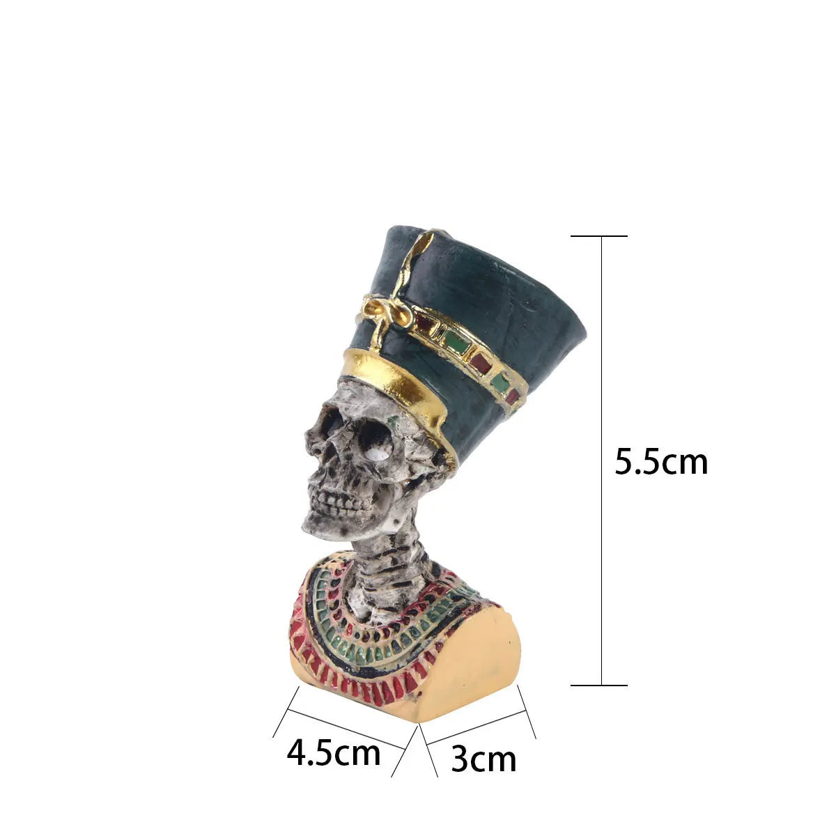 Cleopatra Skull & Mummy Resin Figurine – Mini Egyptian Sculpture for Office & Home
