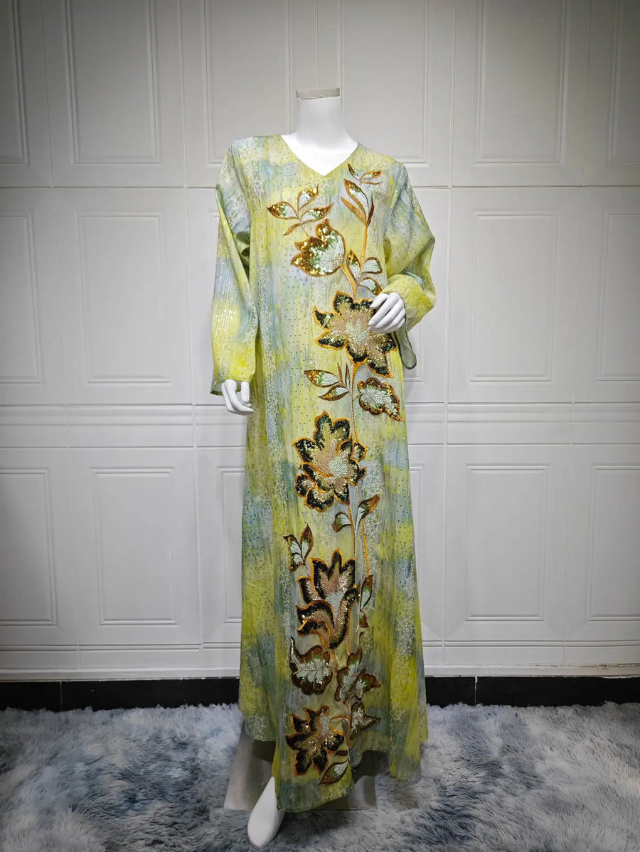 Flowers of Light – The Sequined Eid Djellaba for the Muslim Woman in America