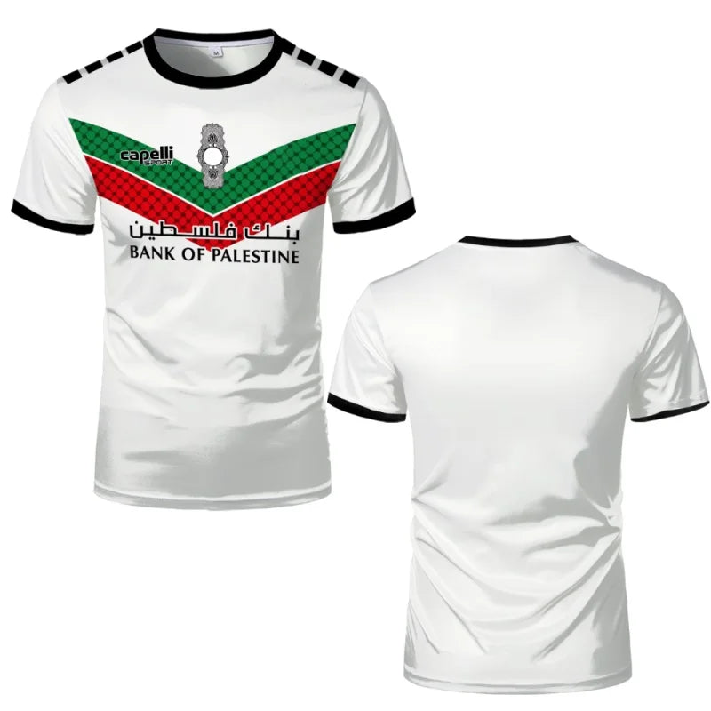 Palestine Flag Graphic Football Jersey T Shirts For Men Short Sleeve Soccer Uniforms Mens Palestinian Flag Sport Tees Shirt