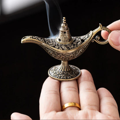 Antique Style Lamp Metal Incense Burner Scented Unscented Candle Holder Home Decor Gift Arabic Incense Burner【Homeclub】