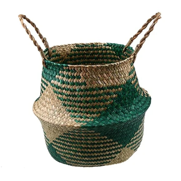 WHISM Handmade Seagrass Storage Basket Flower Pot Rattan Container Toys Organizer Holder Laundry Basket Home Decor Dropshipping