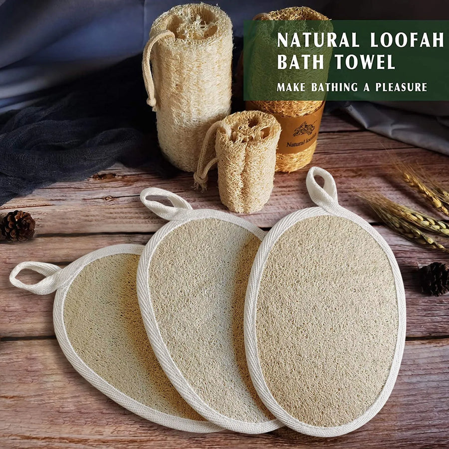 The Shower Loofah – Natural Body Scrubber with Hook (1 Piece)