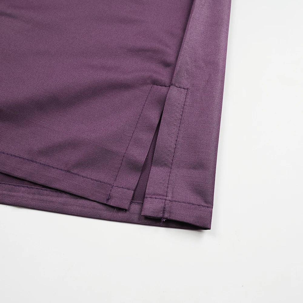 H&D Men Casual Loose Kaftan Muslim Thobe Jubba Dishdasha Thawb Dress 3PCS Agbada Set Arab Purple Color Embroidered Robe New 2026