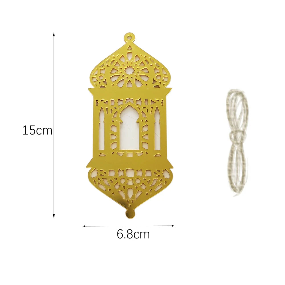 Eid Mubarak Hanging Decoration Acrylic Ramadan Moon Star Lantern Pendant Eid Mubarak Decoration 2026 Eid Party Ornament for Home