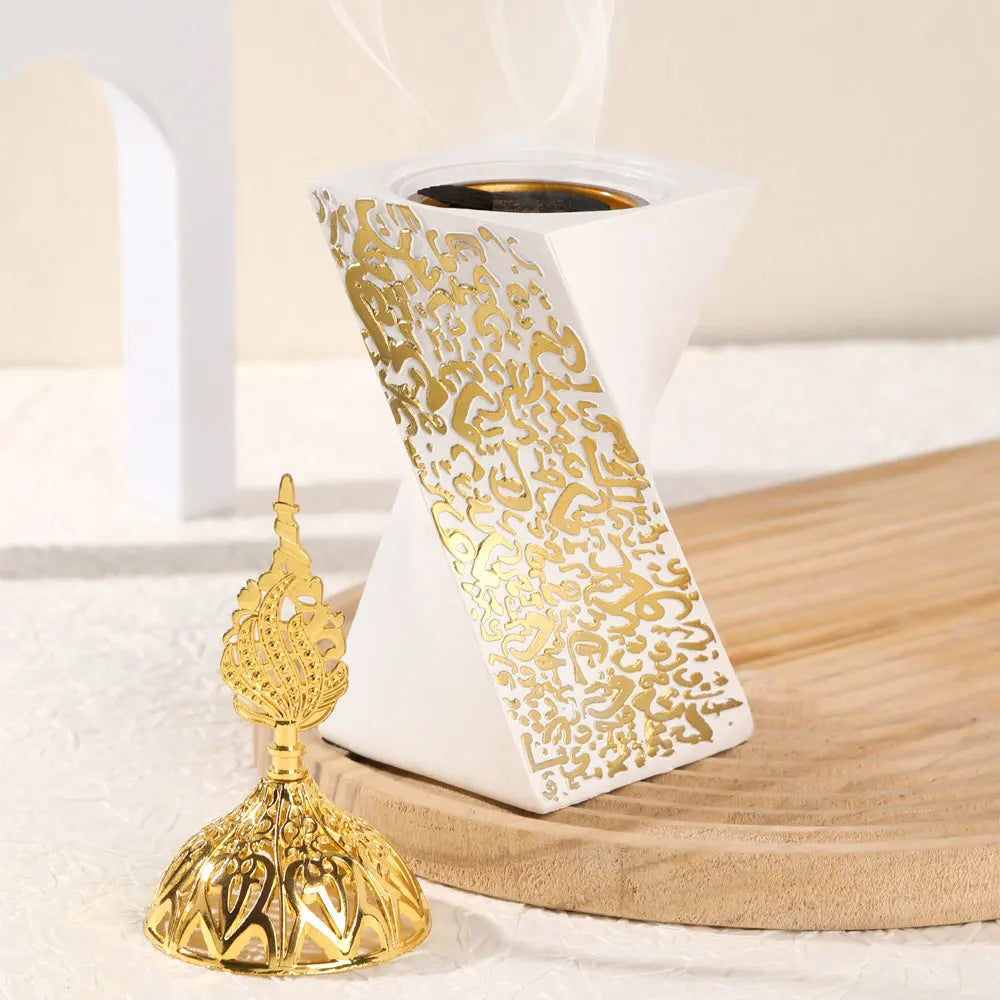 Resin Aromatherapy Stove Luxury Ramadan Decor Rotating Square Craft - Muslim Style Bakhoor Burner & Aromatherapy Diffuser