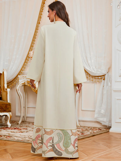 Elegant Eid Muslim Evening Party Jalabiya Marocain Dress Ramadan Arabic Embroidery Abaya Islamic Turkish Moroccan Kaftan Gown