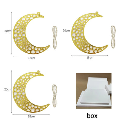 Eid Mubarak Hanging Decoration Acrylic Ramadan Moon Star Lantern Pendant Eid Mubarak Decoration 2026 Eid Party Ornament for Home