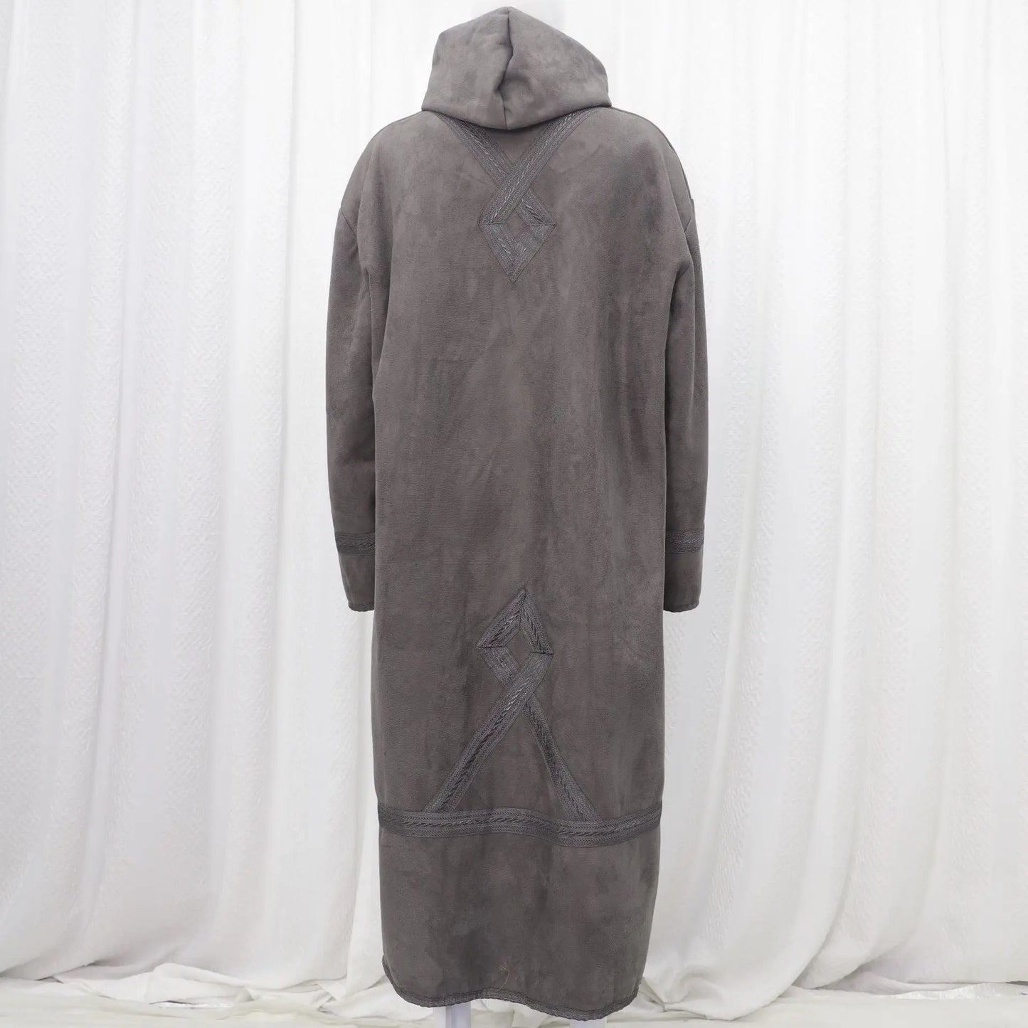 Wholesale Men's Scalp Abaya Men Winter Fur Thicken Suede Men's Robe Cardigan Bisht Muslim Coat Fleece Warm Islam Clothing