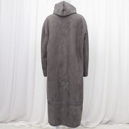 Wholesale Men's Scalp Abaya Men Winter Fur Thicken Suede Men's Robe Cardigan Bisht Muslim Coat Fleece Warm Islam Clothing