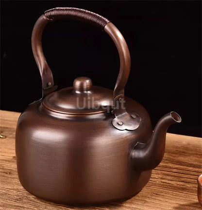 3L Pure Red Copper Boiling Kettle Handmade Vintage Copper Pot Home Teapot For Gas/Induction Cooker Tea Infuser Health Tea Kettle