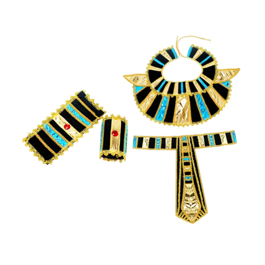 Pharaoh Costume Accessories – Egyptian Themed Event Set for Men's Birthday & Photoshoot