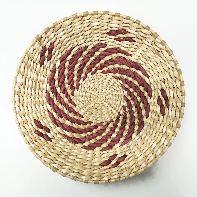 The Woven Plate – Straw Round Wall Tray & Fruit Basket