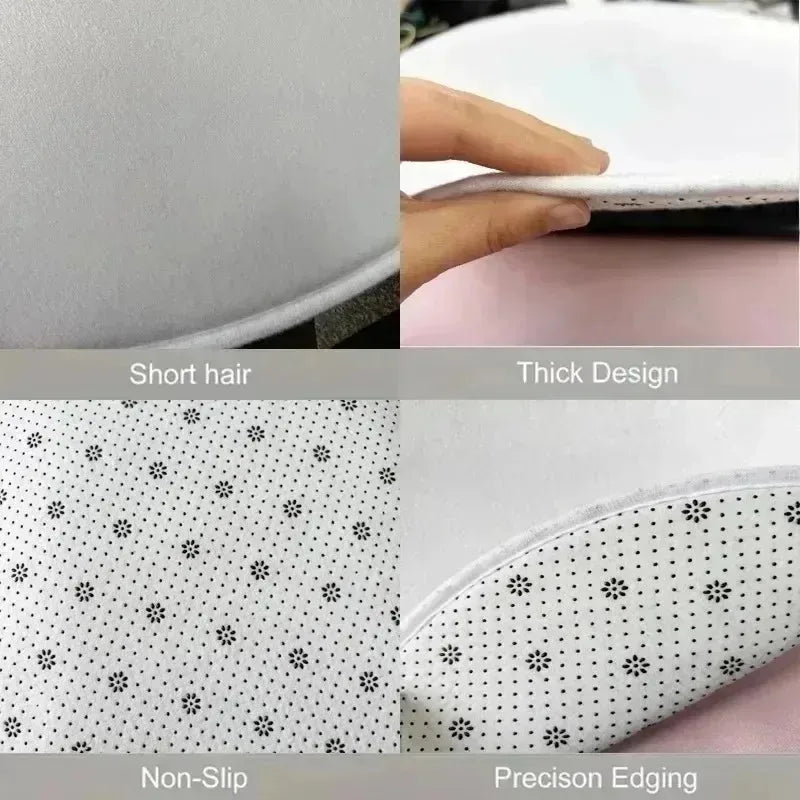 Moroccan Style Circular Carpet Visual 3D Woven Pattern Printed Carpet Anti Slip Entrance Door Mat Living Room Bedroom Rug