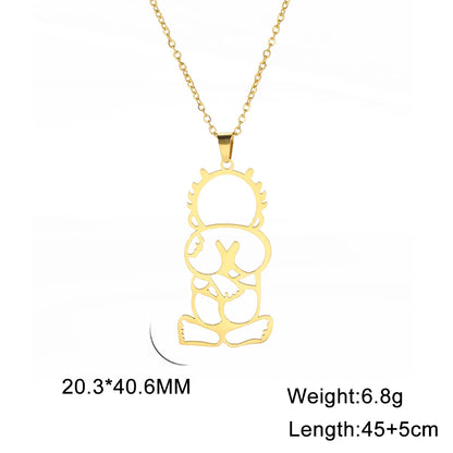 LIKGREAT Fashion Jewelry Handala Hanzala Palestine Stainless Steel Necklace Boy Pendant Chain Necklace Gift for Women Men New