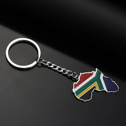 Africa Map Keychain – Stainless Steel Hip-Hop Jewelry, Morocco to South Africa