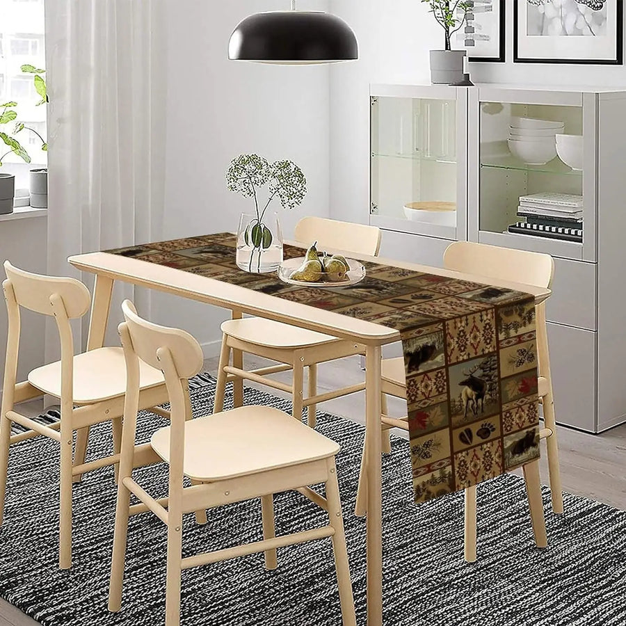 The Aztec Linen – Boho Abstract Geometric Table Runner