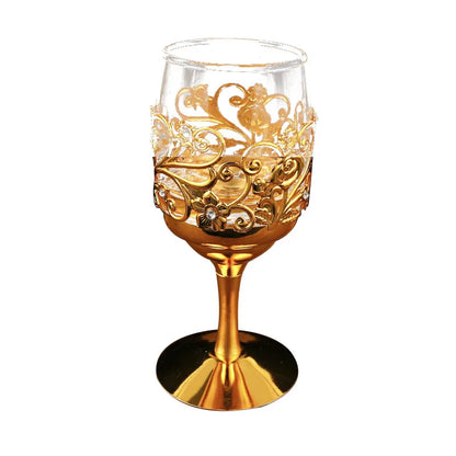 Vintage Metal Wine Glasses Goblet European Style Wine Cup Great For Red White Wine For Party Wedding Anniversary
