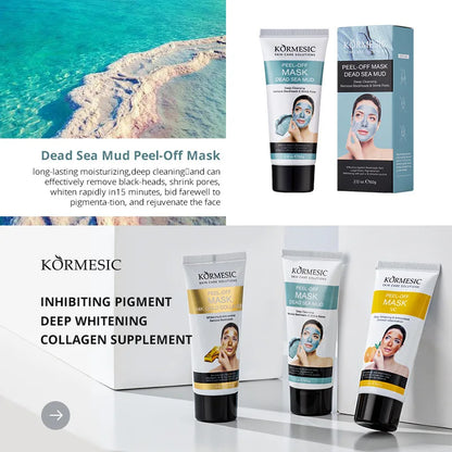 6PCS 24K Gold/ Charcoal/Rose/Aloe/VC/Dead Sea Mud Deep Clean Blackhead Remover Brightening Skin Care Mask Oil Control Whitening