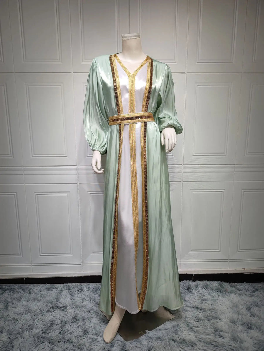 Autumn in Arabia – 2-Piece Button Kaftan Set for the Muslim Woman in America