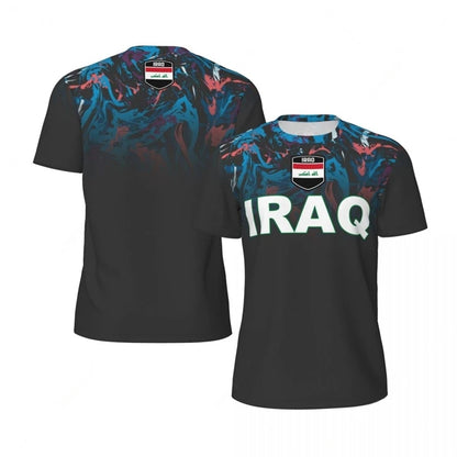 Iraq Flag Graphic Mens Football Jersey Fashion National Emblem 3D Printed Sports T Shirt Casual Oversized Breathable Tees Tops