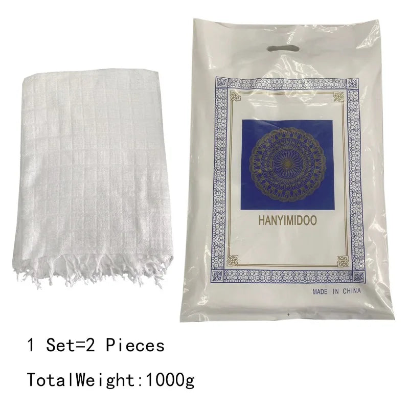 Men Ihram Prayer Outfit White Robe for Hajj Umrah Pilgrimage Middle East Arab Islamic