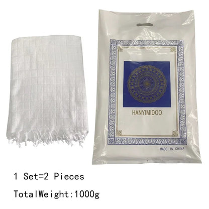 Men Ihram Prayer Outfit White Robe for Hajj Umrah Pilgrimage Middle East Arab Islamic