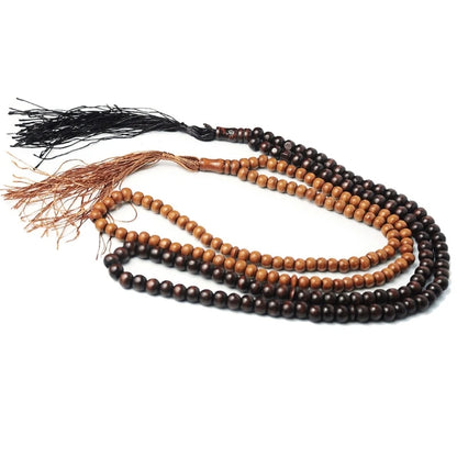 Natural 8mm Wood Beads Muslim Tasbih Prayer Beads 99 Wooden Rosary Misbaha Beads Islamic Religion Eid Ramadan Gift
